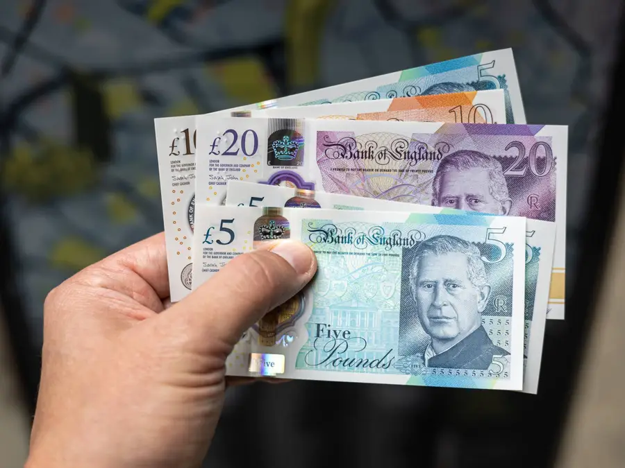 British pound banknotes and a secure safe